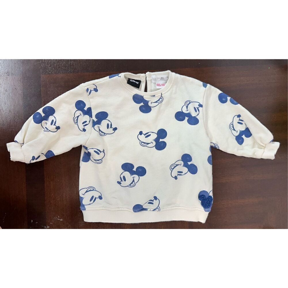 Zara Disney Mickey Mouse Crew Neck Cotton Sweater